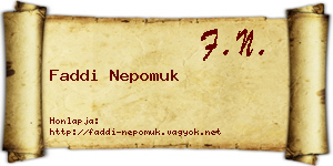 Faddi Nepomuk névjegykártya